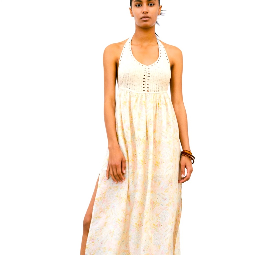 NWT ZARA COMBINATION CROCHET DRESS